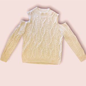 DEX Knitted Sweater Cold Shoulder Top NEVER WORN Cozy Brand New With Tags